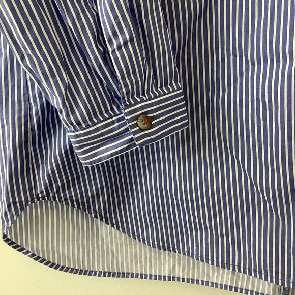 Zara oversized striped shirt blue white size Large - Picture 4 of 9
